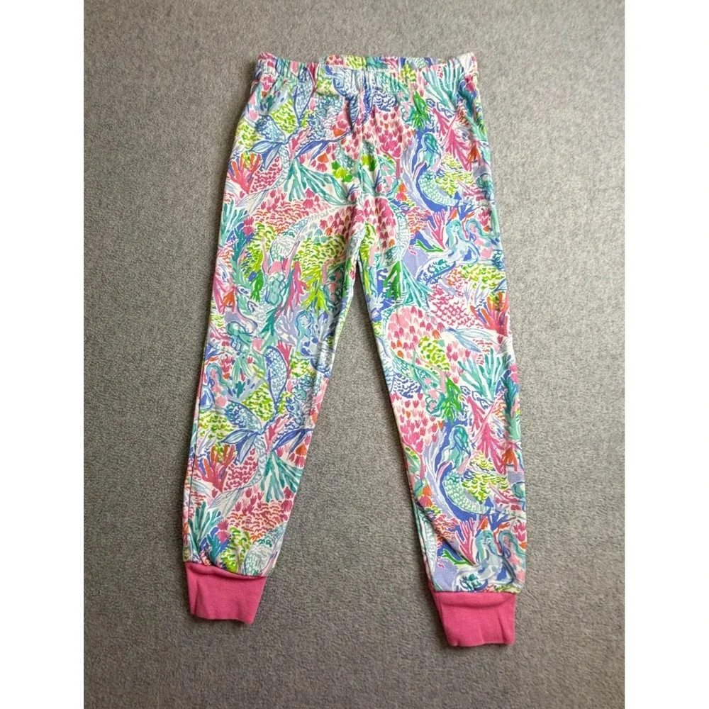 Lilly Pulitzer Pottery Barn Kids Mermaid Pajama Set Pink Blue Girls Size 4